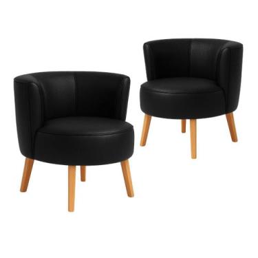 Imagem de Jogo 2 Poltronas Moderna Tecido Corano Para Sala de Espera Aconchegant