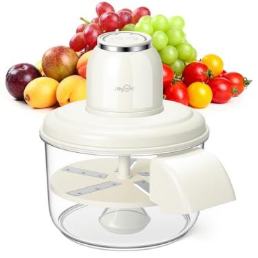 Imagem de JOYHILL Máquina elétrica de descascar uva, descascador automático de frutas e alho para uva, tomate, cereja, motor de 50 W com lâminas de aço inoxidável, ferramenta de descascar cozinha sem fio