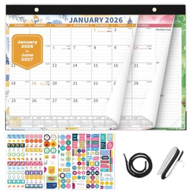 Imagem de Ospelelf Calendário de mesa 2026-2027 calendário magnético para geladeira, calendário de parede de 30 x 43 cm, 18 meses, uso de janeiro de 2026 a junho de 2027, estações