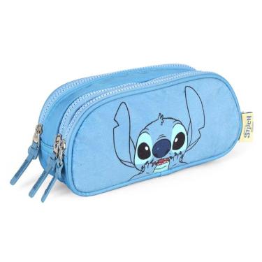 Imagem de Estojo Escola Infantil Lilo Stitch Triplo Disney Menina Azul