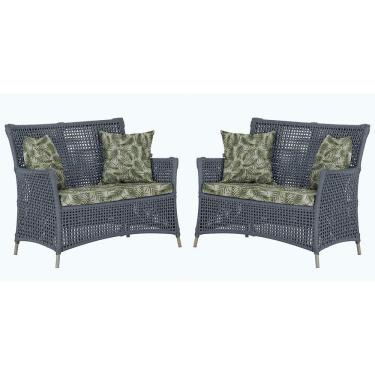 Imagem de 2 Sofás área Externa Igapó Alumínio Fendi Corda Náutica E5 Prata