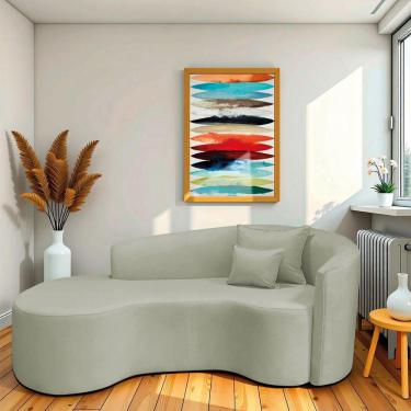 Imagem de Divã Recamier Curvo Sala De Estar Recepção Inglaterra 180cm Lado Esquerdo Bouclé Verde Oliva