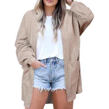 Imagem de Suéter feminino Eytino Plus Size Open Front 3X