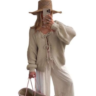 Imagem de Suéter SKIKYAN Bowtie Knit Oversize para mulheres