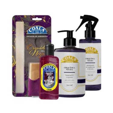 Imagem de Kit Aromas Coala Completo - Difusor 100ml, Limpador Perfumado 120ml, Sabonete Líquido 500ml e Spray 260ml | Vários aromas (Orquídea Negra)