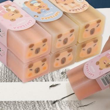 Imagem de Borrachas aleatórias capibala para pintura de desenho animado para estudantes da escola primária, borracha para lápis corretivos, 4,6 x 2,1 x 1,5 cm (5 peças)