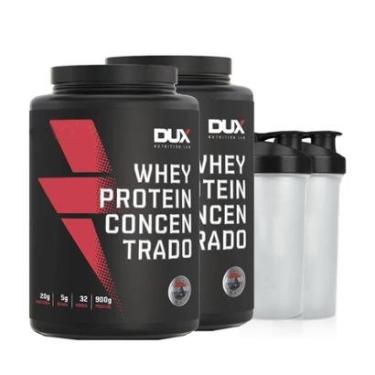 Imagem de Kit 2x Whey Protein Concentrado 900g Cookies + 2x Coqueteleira - Dux Nutrition-Unissex