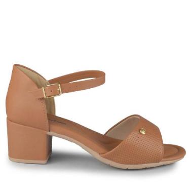 Imagem de Sandália Salto Baixo Comfortflex Feminina 2557405, 36, Marrom, Claro