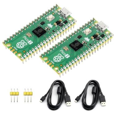 Imagem de Waveshare 2 peças Raspberry-Pi-Pico-2-M, compatível com placa microcontroladora Raspberry Pi Pico 2, com base no chip RP2350 oficial, design de núcleo duplo e arquitetura dupla, 3 itens, versão de 2