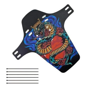 Imagem de Paralamas dianteiro e traseiro em fibra de carbono, acessórios universais para bicicletas, equipados com para-lama para MTB, bicicletas de montanha e bicicletas de estrada.(Crown snake)