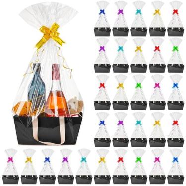 Imagem de Conjunto de cestas de presentes Tuanse, 30 unidades, Black Kraft, 25x1