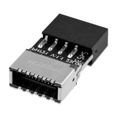 Imagem de Adaptador de cabeçalho USB 3.2 Gen 1, adaptador de painel frontal de 9 pinos para tipo-E/USB C, conversor de cabeçalho para placa-mãe para conectividade aprimorada