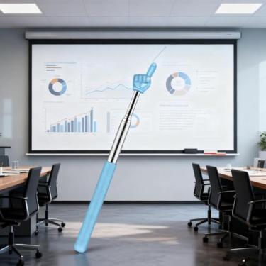 Imagem de Bastão retrátil com ponteiro, extensível, ponteiro de dedo para leitura, para professores e leituras