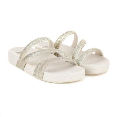 Imagem de Sandália Zaxy Papete Glitter Off White - Feminino, 35, Off white