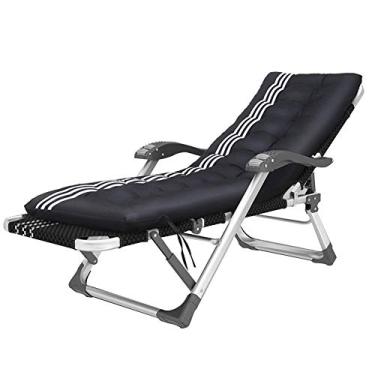 Imagem de LMJYU Cadeira de acampamento Sunlounger, poltrona reclinável de gravidade zero, cadeira de encosto de alumínio, cama dobrável de escolta hospitalar, reclinável portátil para uso doméstico, ajuste de