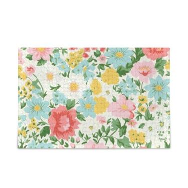 Imagem de WELLDAY Quebra-cabeça flores primavera 1000 peças grande jogo de arte para adultos adolescentes