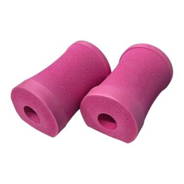 Imagem de Generic Apoios para flexões, suporte para pulsos, acessórios estáveis ​​para casa, blocos de espuma portáteis e confortáveis ​​para exercícios no chão, Rosa Rosa