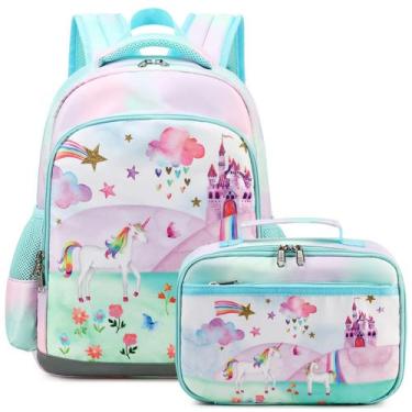 Imagem de Conjunto escolar para meninas Octsky Castle Unicorn Green