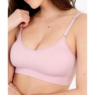 Imagem de Sutiã Top Sem Bojo Microfibra Textura DelRio-73775, Rosa, GG