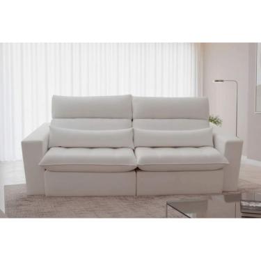 Imagem de Sofá Luxo Logan Retrátil e Reclinável Espuma D30 Vários Tecidos Almofada Decorativa 2,10M