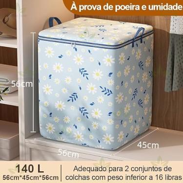 Imagem de Caixa Organizadora Dobrável para Roupas, Cobertores e Casacos – Saco Organizador de Guarda-Roupa 110L / 140L / 180L em Tecido Não Tecido, Armazenamento Visual e Economia de Espaço(2,140L)