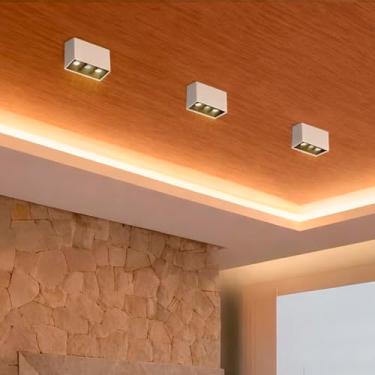 Imagem de 3 Spot Micro Downlight Led Branco Com Preto Sobrepor Luz06