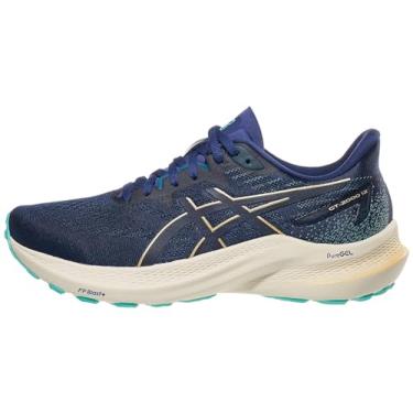 Imagem de ASICS Tênis de corrida feminino GT-2000 12, Expansão azul/champanhe, 35