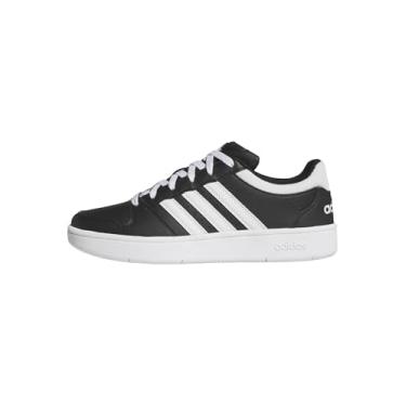 Imagem de adidas Tênis masculino clássico Hoops, Preto/branco/branco, 41