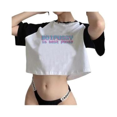 Imagem de 90s Femboy fairycore goth crop top Mulher manga gótica moda coreana ca