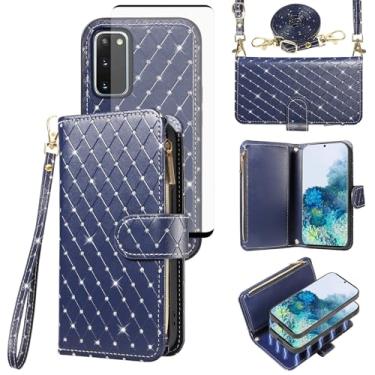 Imagem de Compatível com Samsung Galaxy S20 5G 15.7 cm capa carteira com zíper destacável celular e protetor de tela alça transversal flip flip porta-cartão capa de telefone para S 20 20S UW S2O G5 feminino