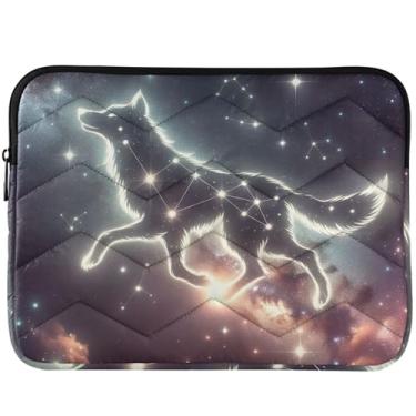 Imagem de Constellation Wolf Space Capa protetora para laptop, capa para Macbook, acessórios de computador de 13 polegadas, bolsa universal de 13 a 14 polegadas