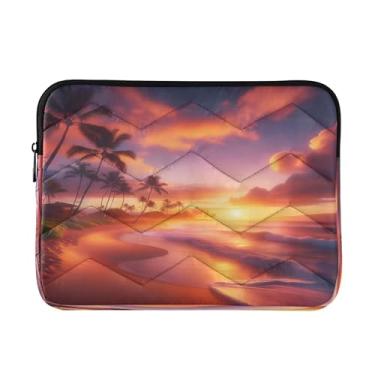 Imagem de Bolsas femininas tropicais de pôr do sol laranja para laptop de 40,6 cm, bolsa de laptop para professores