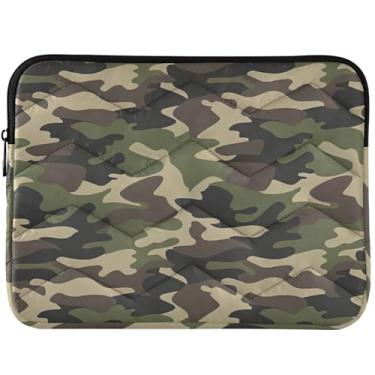Imagem de Bolsa protetora para laptop camuflada verde exército para MacBook 13 polegadas, universal, acessórios de computador de 13 a 14 polegadas