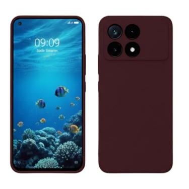 Imagem de Capa Silicone Premium para Xiaomi POCO X6 Pro – Interior Aveludado, Proteção de Câmera e Toque Macio Antichoque (Marsala)