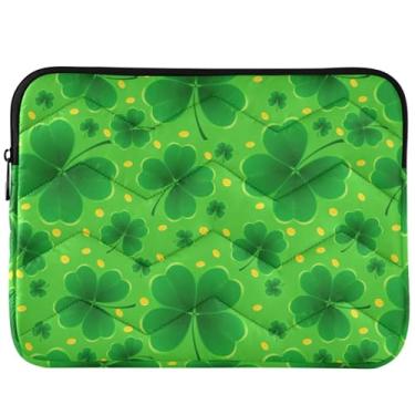Imagem de Capa protetora para laptop St. Patrics Clover verde para MacBook Air 13 polegadas capa acolchoada para notebook capa universal 13-14 polegadas