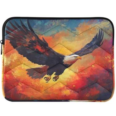 Imagem de Capa para notebook personalizada majestosa águia colorida capa para notebook acolchoada brilhante capa universal 13 para computador 14 polegadas