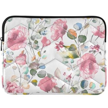 Imagem de Capa para notebook fofa floral rosa aquarela fofa capa para notebook premium capa para notebook universal 13-14 capa para laptop