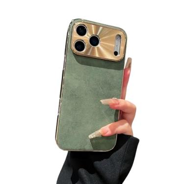 Imagem de Proteção de lente de câmera de camurça de pelúcia compatível com capa de iPhone (iPhone 16 Pro Max, verde)