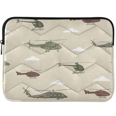 Imagem de Capa acolchoada para laptop de avião de helicóptero, capa acolchoada para laptop com estampa animal universal 14 capa para laptop de 33 polegadas