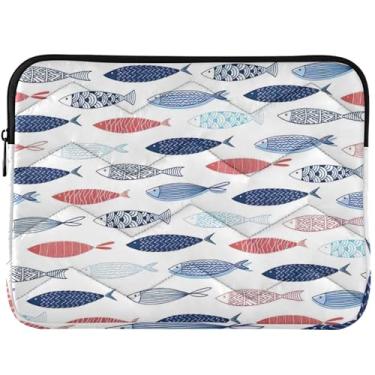 Imagem de Capa protetora para notebook com estampa de peixes, animais marinhos, capa protetora para laptop universal de 13 e 14 polegadas