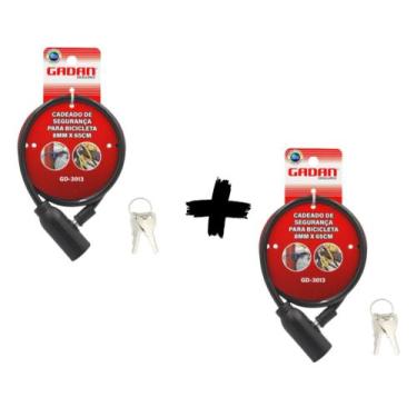 Imagem de 2 Trava com cadeado articulado para bicicleta Bike Portão 2 chaves cab