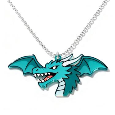 Imagem de OSCCI Colar de dinossauro pré-histórico – material acrílico elegante, formato de animal detalhado, presente moderno para amantes de animais e entusiastas da moda, Acrílico, Sem Pedra Preciosa