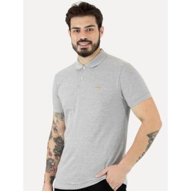Imagem de Polo Colcci Masculina Piquet Orange Logo Cinza Mescla Claro-Masculino