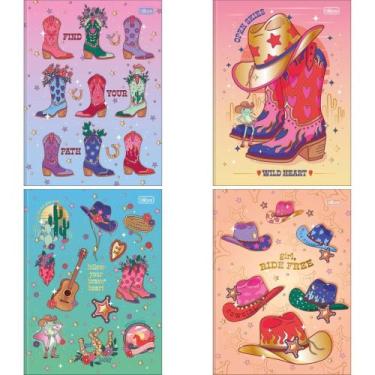 Imagem de Caderno Brochurão Capa Dura WEST GIRL 80 Folhas Pacote com 05 - Tilibr