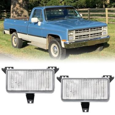 Imagem de AUYICH Capa de luz de seta frontal adequada para Chevy GMC C/K/R/V Series C10 C20 C30 K5 Blazer R10 R20 Suburban Jimmy 1983-1991, apenas modelos de farol único, substituição de carcaça de luzes de