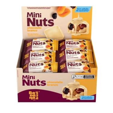 Imagem de Banana Brasil Mini Nuts Barra de Castanhas Amendoim e Frutas com Cobertura de Chocolate Branco Com 22 Unidades de 15G (330G)