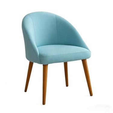 Imagem de Kit 2 Cadeiras de Jantar e Sala de Estar Lua - Decorativas Poltronas Estáticas, Ideal para Salão, Quarto e Recepção Residencial, Elegantes e Confortáveis (KIT 2 LUA AZUL TURQUESA)