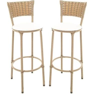 Imagem de 2 banquetas altas de cozinha (Branco)