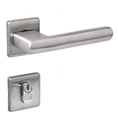 Imagem de Fechadura 454 St2 55mm Escovada Roseta Quadrada Lafonte - LaFonte Assa