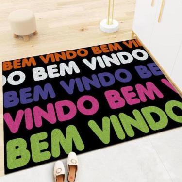 Imagem de Tapete Capacho Bem Vindo Estampas Divertidas Para Porta de Entrada e S